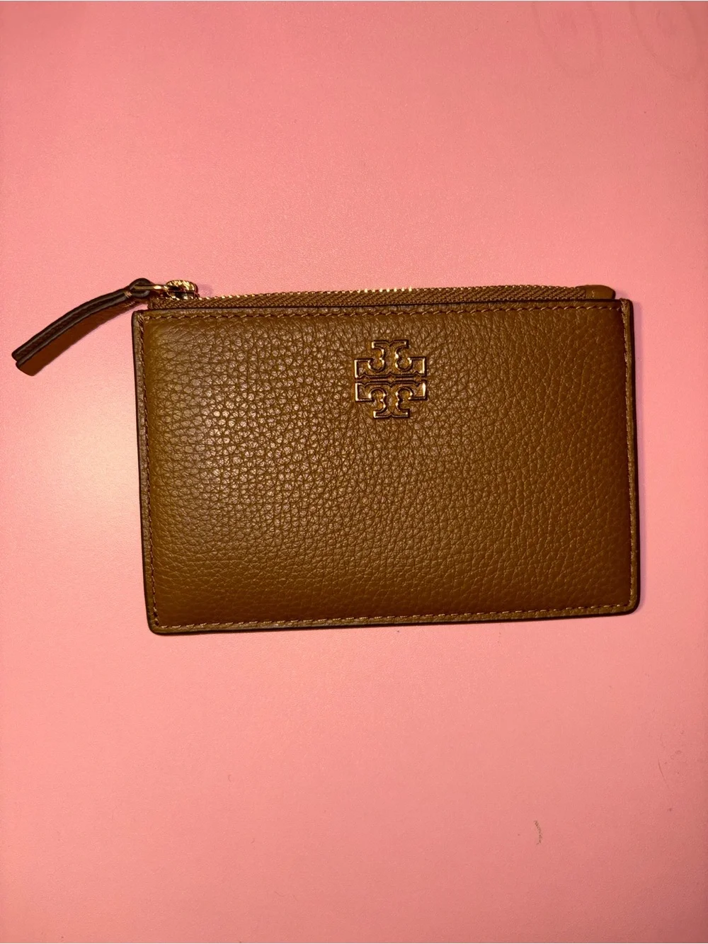Woven Tory Burch tote with zip card case & zip- around wallet
